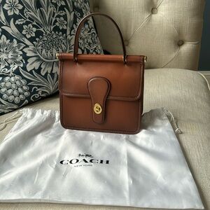 Coach brown top handle leather bag Willis Vintage look